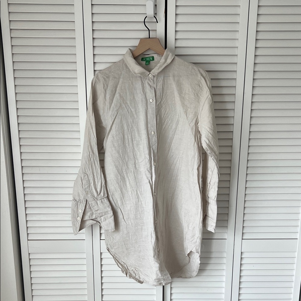 J. Crew Light Tan Shirt Dress Sz M